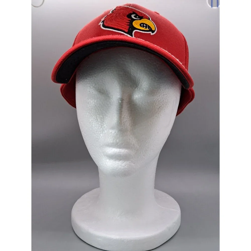 adidas Louisville Cardinals NCAA Fitted Cap Hat Red Black White L/XL